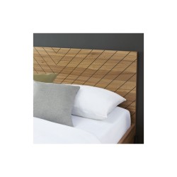 Lit double ARVIA effet chêne foncé 160x200 sommier inclus