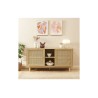 Buffet NALORA effet chêne et cannage rotin 150cm