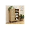 Buffet NALORA effet chêne et cannage rotin 1 porte 80cm