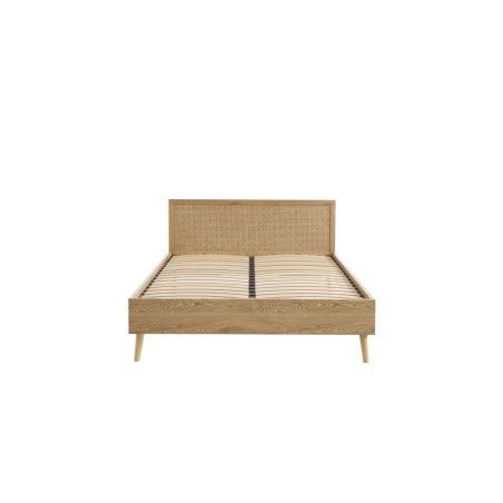 Lit double ELARA cannage rotin 140x190 sommier inclus